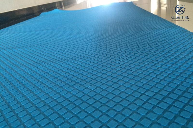 藍色小方格防滑膠板